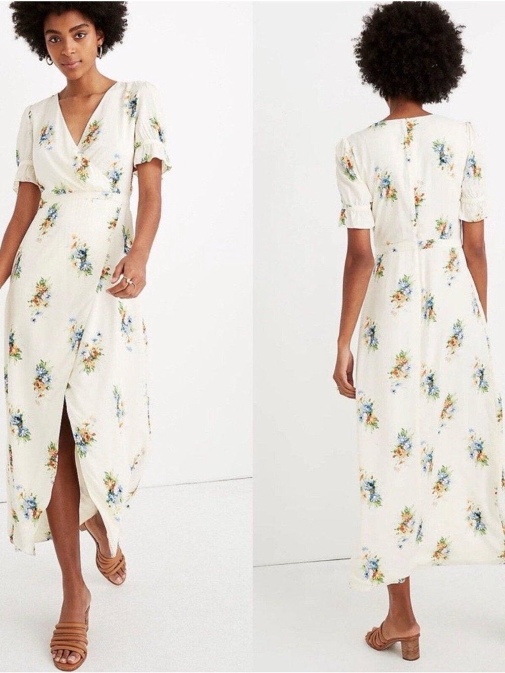 Madewell Ruffle Sleeve Maxi Dress Classic Corsage Size 4 NWT Floral